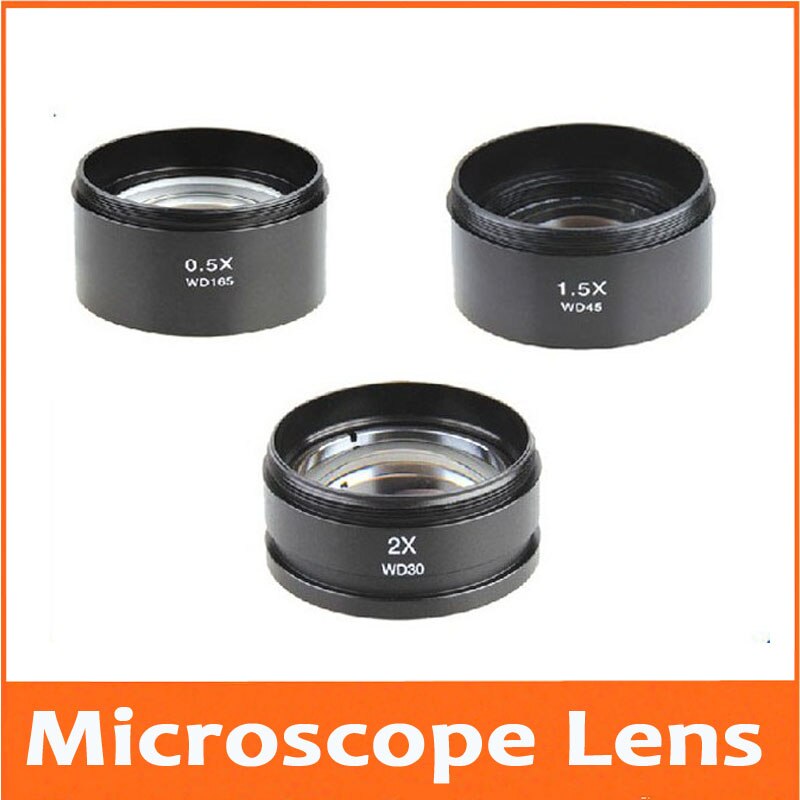 0.3X 0.7X 0.75X 0.5X 1X 1.5X 2X accessoires de Microscope stéréo Aux Barlow accessoire auxiliaire AUX objectif objectif verre M48 * 0.75