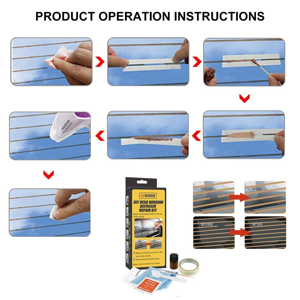 Car Rear Window Defogger Repair Kit DIY Window Repair Scratched Broken Defroster Heater Grid Lines Auto Care Accessories