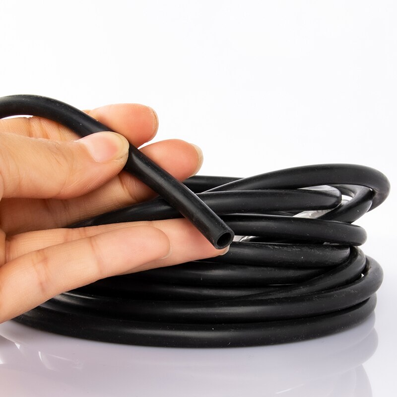 Tubo de silicona negra para riego de jardín, manguera de goma aislante de Grado Industrial, piezas de automóvil negras, identificación Universal de 3mm ~ 10mm