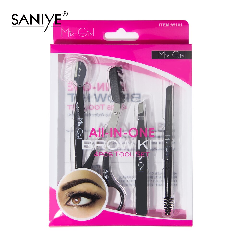4pc/- delige set wenkbrauwscheermes, gezichtshaarverwijderaar, wenkbrauwtrimmer, make-up pincet, mesje, wenkbrauwvorm-ontharingsset, set van  w161