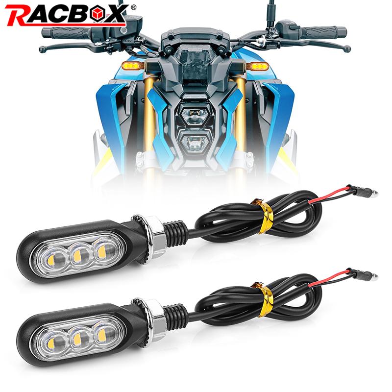 Luz LED de giro que fluye, lámpara de señal direccional para motocicleta Dirt Street, bicicleta eléctrica, Scooter, doble deporte, Motor todoterreno, furgoneta