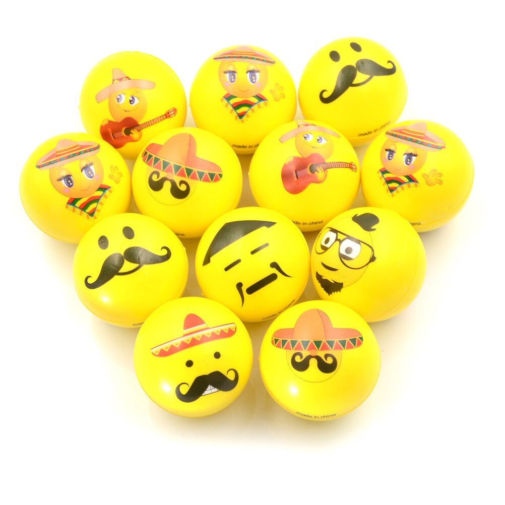 1PCS 6.3cm Face Print Sponge Foam Ball Hand Wrist Exercise PU Rubber Toy Balls Squeeze Stress Ball Relief Toy