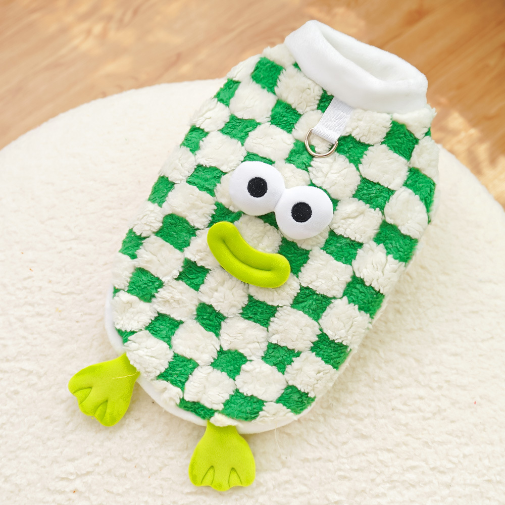 Funny Dog Fleece Vest Sweatshirt Puppy Pullover Coat with Leash D Ring Dachshund Sweaters Yorkie Clothes for Small Medium Dogs