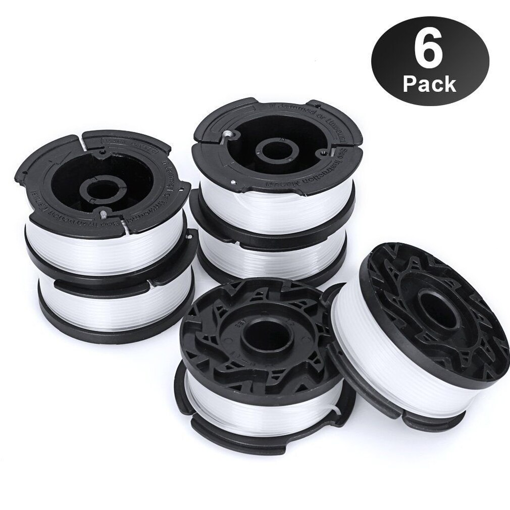 6 Pack Line String BLACK+DECKER Trimmer Replacement Spool 30ft 0.065