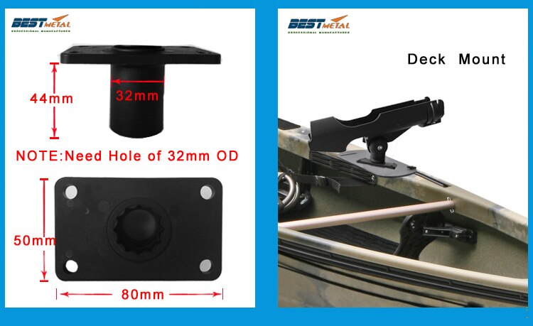 Bset Matel 2 Stuks Rest Verstelbare Afneembare 360 Graden Hengel Houder Kajak Boot Ondersteuning Gereedschap Accessoires Pole Bracket