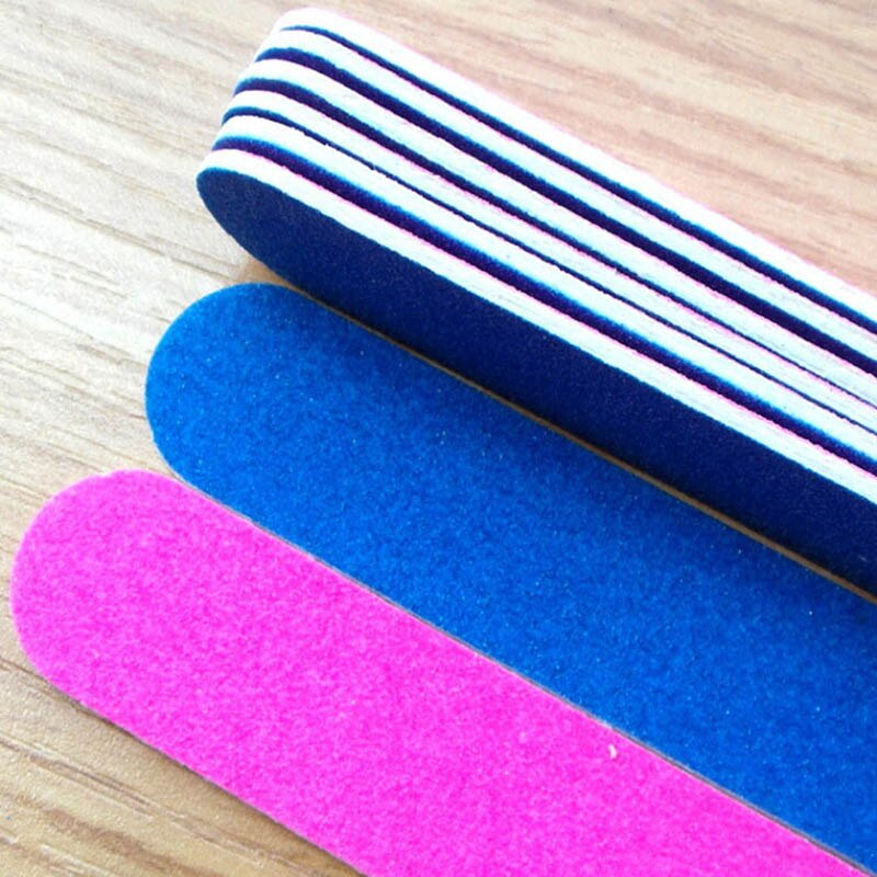 100Pcs Nail Files/Sandpaper Buffers Slim Crescent Grit 180/240 tools disposable cuticle remover callus polish pack