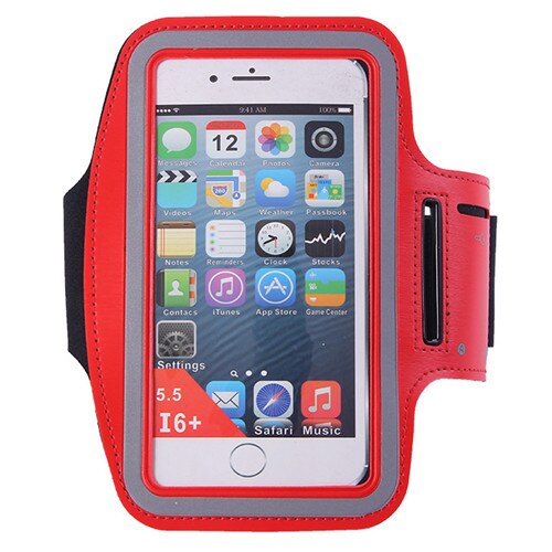 Brassard en cours d'exécution équitation bandes de bras cas sac à main Sport support de téléphone portable pochette ceinture couverture pour IPhone 6: Rouge