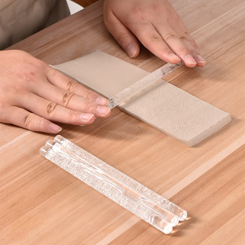 Sztuka ceramiczna druk akrylowy glina rolka przezroczysta rzeźbiona tekstura dokonywanie glina glina polimerowa płyta formowanie drukowanie narzędzia garncarskie