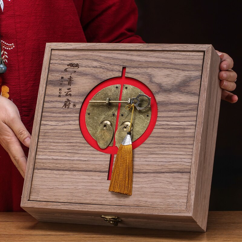 Pure Storage Box Wood Upscale Tea Boxes Traditional Chinese Culture Box Tea Caddy Container