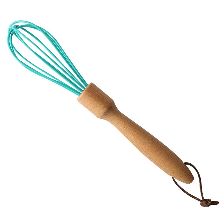 Batidor de huevos de madera y silicona, herramienta Manual de cocina creativa con mango de madera, agitador, para hornear huevos, 25CM, 30CM