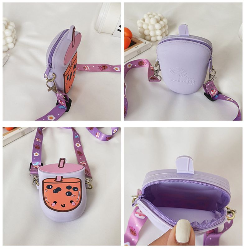 freundlicher Mädchen Kleine Silikon Schulter Tasche Telefon Beutel Bote Crossbody Schulranzen Reißverschluss Geldbörse K5DA