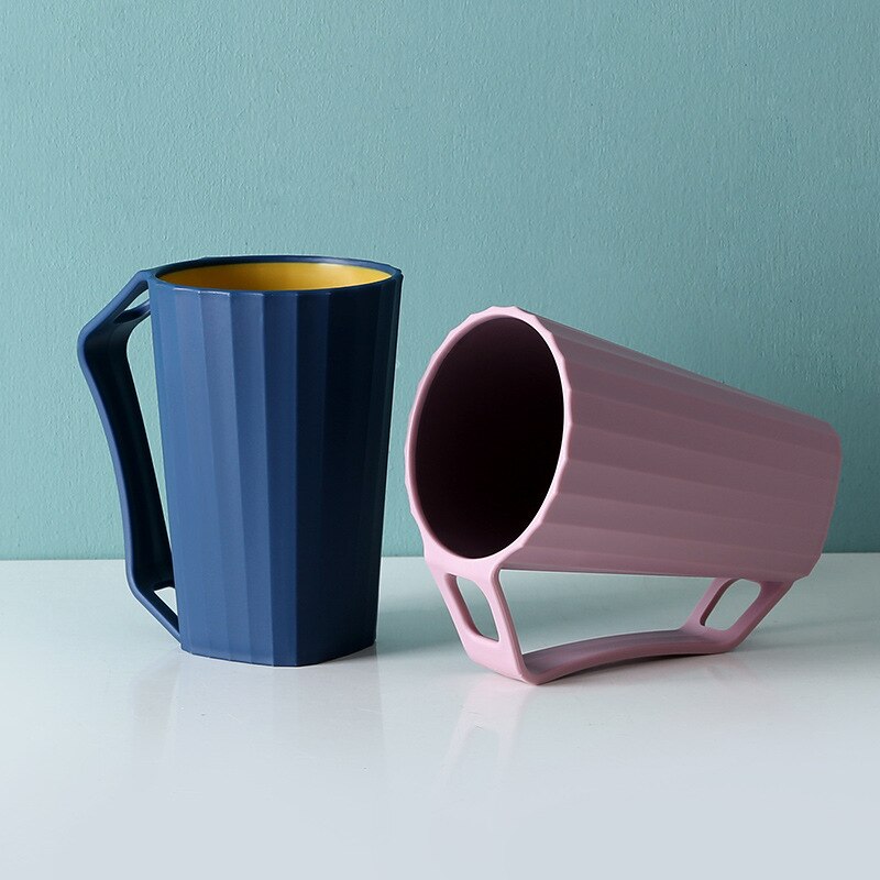 Household Washing Mups With Handle Couple Brushing Cups Children Mouthwash Cup Solid Color Cute Tooth Cylinder Cups