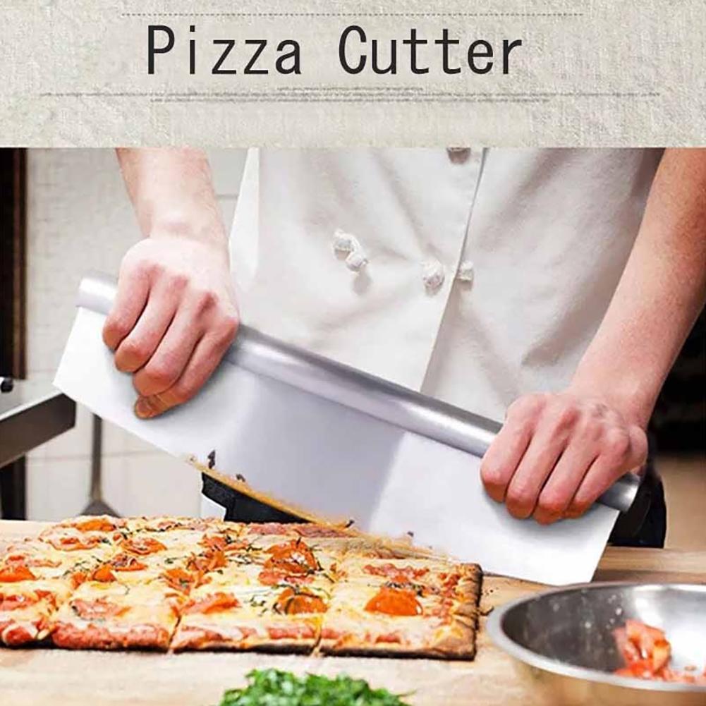 Multifunctionele Pizzasnijder Houten Handvat Pizza Cutter Cake Brood Ronde Mes Cutter Pizza Bakken Bakvormen Gereedschap