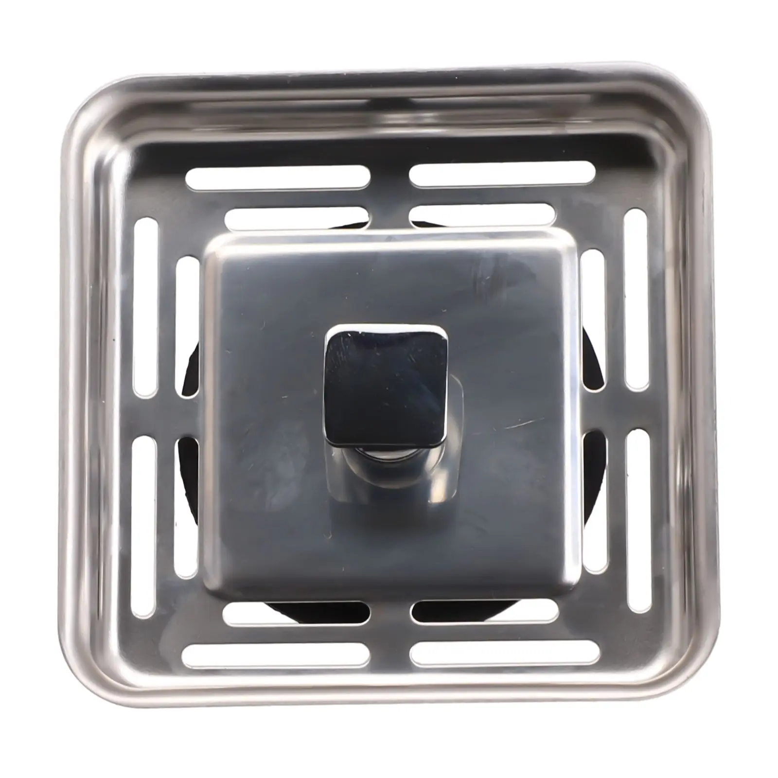 Square Stainless Steel Kitchen Sink Strainer Drainer Post Stopper Waste Plug Waste Plug Sink Filter Basin Sink Drain
