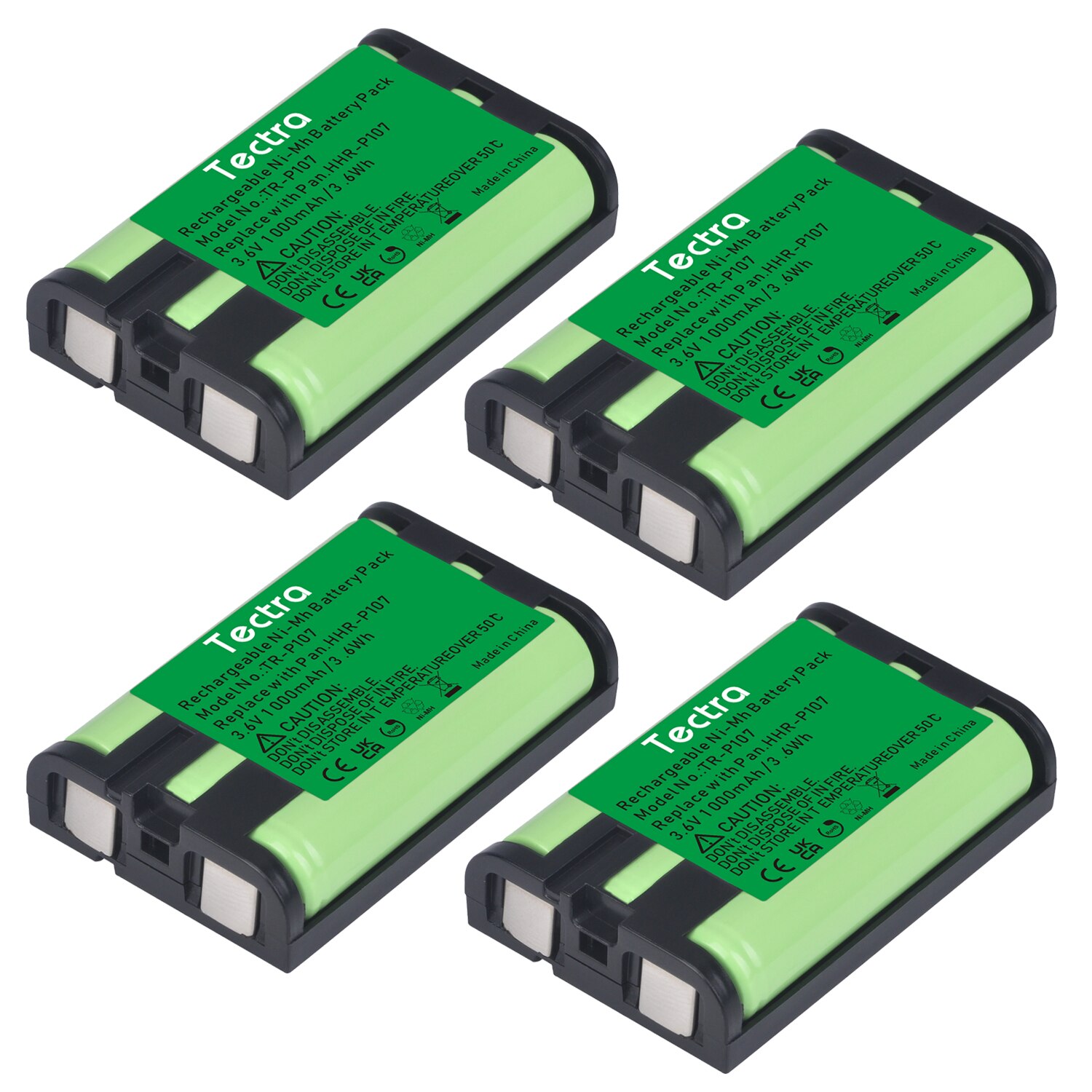 Akku für panasonic hhr --p107 schnurlostelefone (pqsuggla- 1za , hhr --p107a , kx --tg6071 kx-tg6074 kx-, tga- 351 kx- , tga -600 mobilteile): 4 batterien