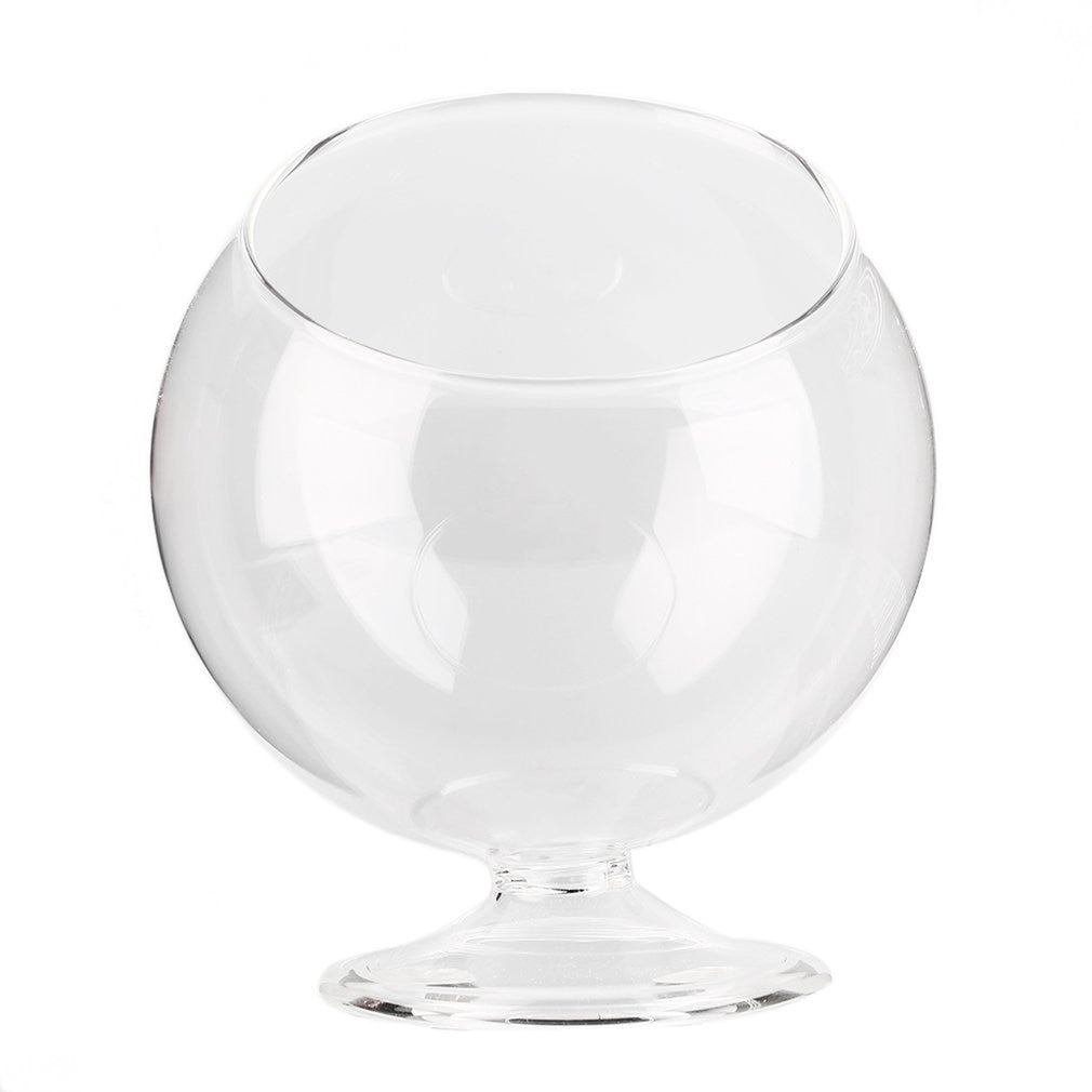 Transparente redondo borosilicato botella de vidrio hidropónico planta florero Mini paisaje flor suculentas plantador