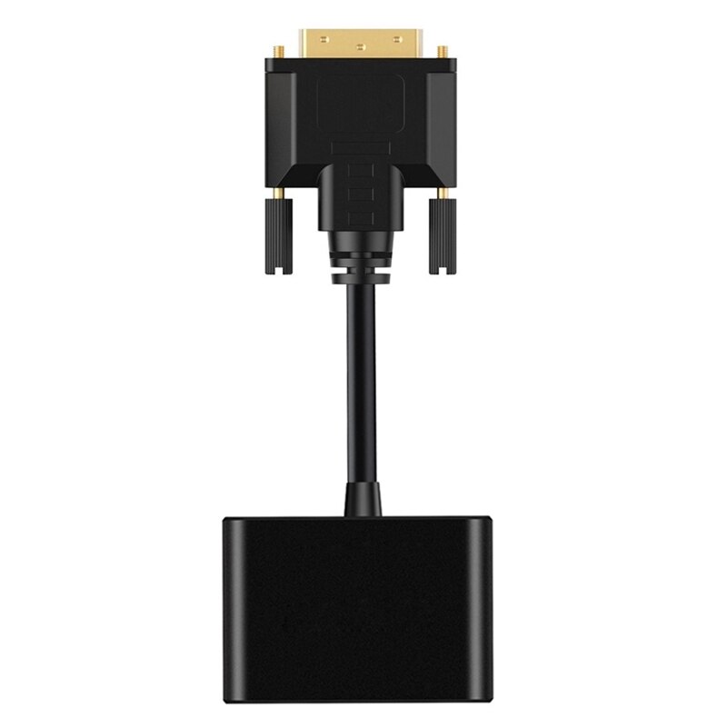 2 in 1 DVI to HDMI VGA Adapter Converter DVI Input to HDMI VGA Output Simultaneously 20cm