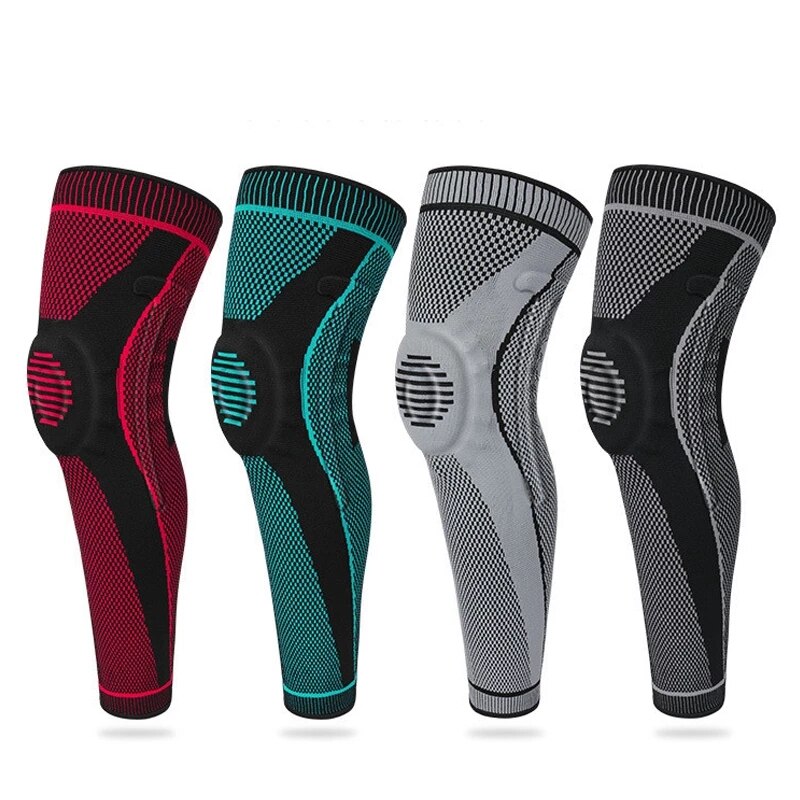 Rodilleras deportivas de silicona de punto, Protector de compresión, almohadilla de Gel anticolisión, largo, 1 ud.,