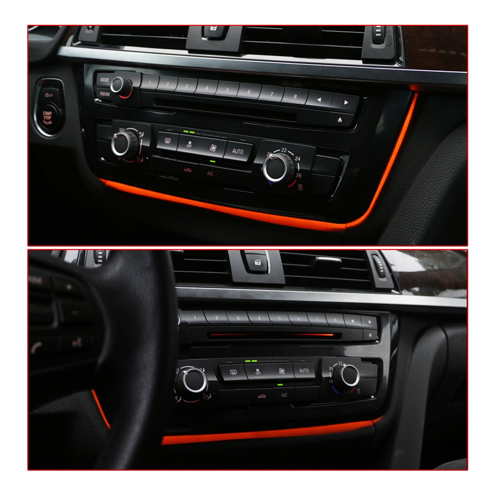 Omgivande ljus i bilen för bmw  f30 f32 auto mittkonsol lampa inre belysning trim främre luftkonditionering vent inloppslampor