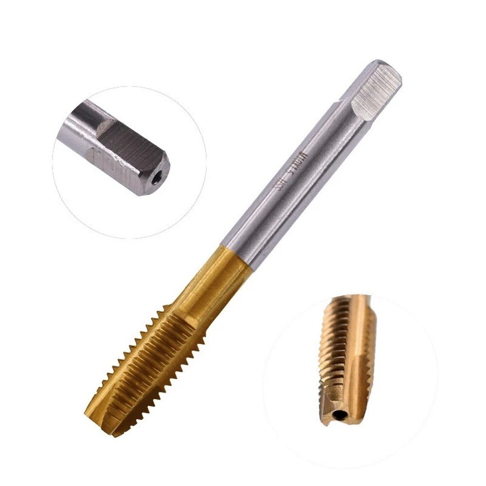HSS Steel Screw Tap Titanium Coated Spiral Metric Thread Tap M2/M2.5/M3/M3.5/M4/M5/M6 Hand Tap woodworking tools