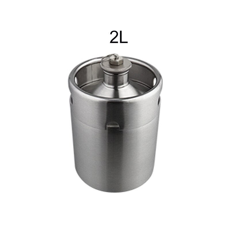 2l 3.6l 5l rustfrit stål mini fad øltønde med trykaflastningsventil, frisk øl selvbrygget tryktønde, fadøl fad: 2l growler