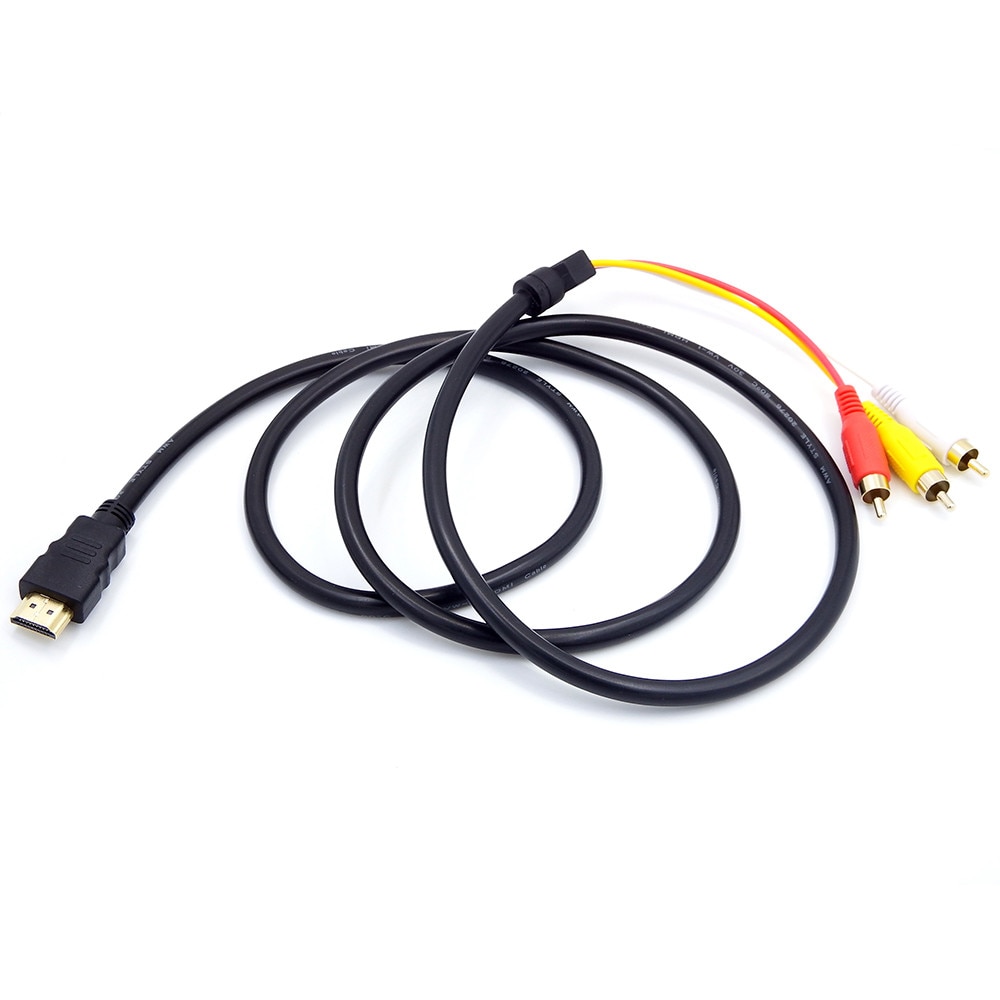 Draagbare Hdmi Male Naar 3rca Av Composiet Male M/M Connector Adapter Cable Cord Zender Dvd Hdtv Ontvangers tv Sets