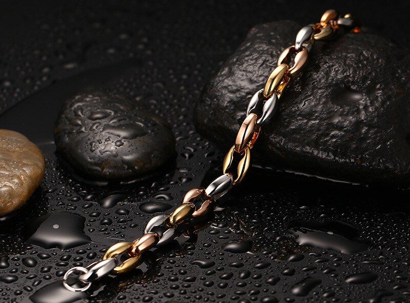 Ruiyi rustfrit stål  lb37 armring populært armbånd mand enkelt stål materiale uskallet ris kæde