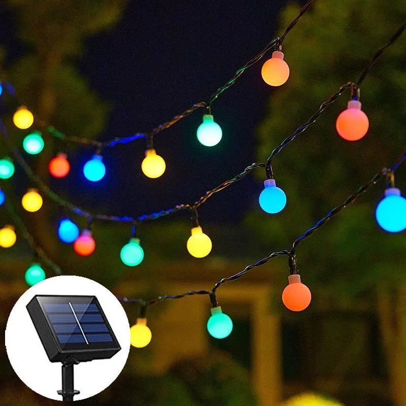 Solcellslampa med led-ljusslinga, rund boll, utomhusträdgård, solcellslampa för bröllopsfest, camping, balkongdekoration: Grön / 11-15w