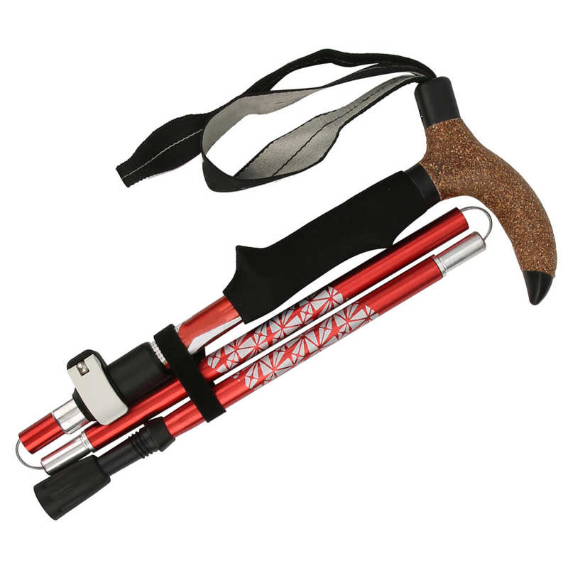 Race Running Walking Stick Anti-slip Hiking Climbing Poles T handle Trek Pole Quick Lock Trek Poles Folding Walking Stick
