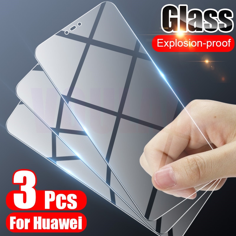 3Pcs Tempered Protective Glass For Huawei P20 P30 P40 Lite P Smart Screen Protector For Huawei Mate 30 20 Lite P20 Pro Film