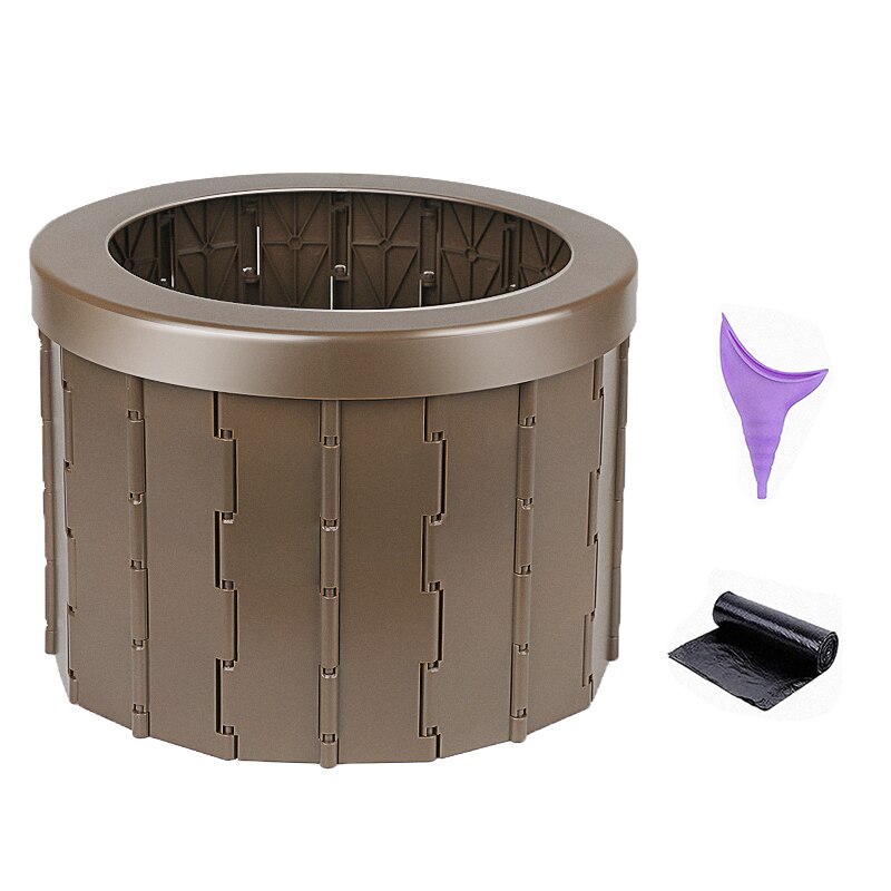 Portable Toilet Folding Commode Porta Potty Car Toilet Camping Toilet For Travel Bucket Toilet Seat for Camping Hiking Long Trip: brown