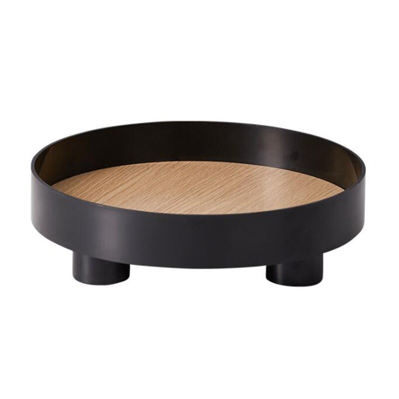 Plateau en bois porte-bougie plateau de rangement pour la décoration organisateur décor maison plateau décoratif présentoir de bijoux assiettes alimentaires conteneur: 1pcs black