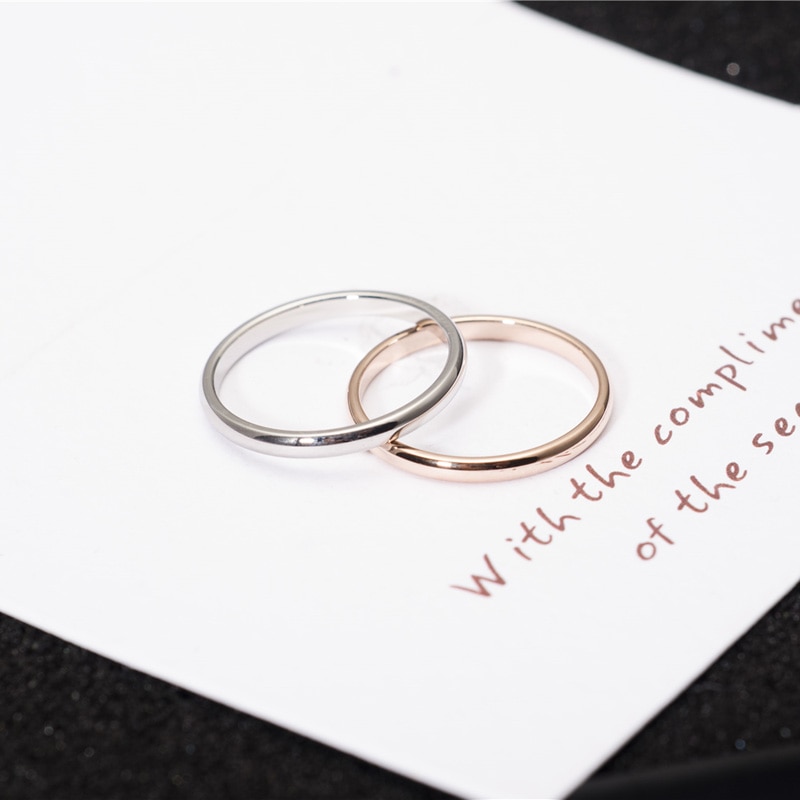 YUN RUO Rose Goud Zilver Kleur Vinger Ring voor Vrouw Man bruiloft Sieraden 316L Rvs Hoge Gepolijst Topkwaliteit Niet Vervagen