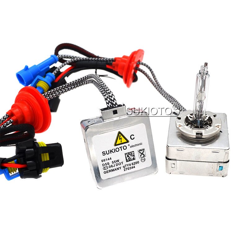 SUKIOTO Super Vision 55W D5S HID Xenon Headlight Bulb 5500K White Auto Replacement Lamp For Car Headlights D5S Canbus HID Kit