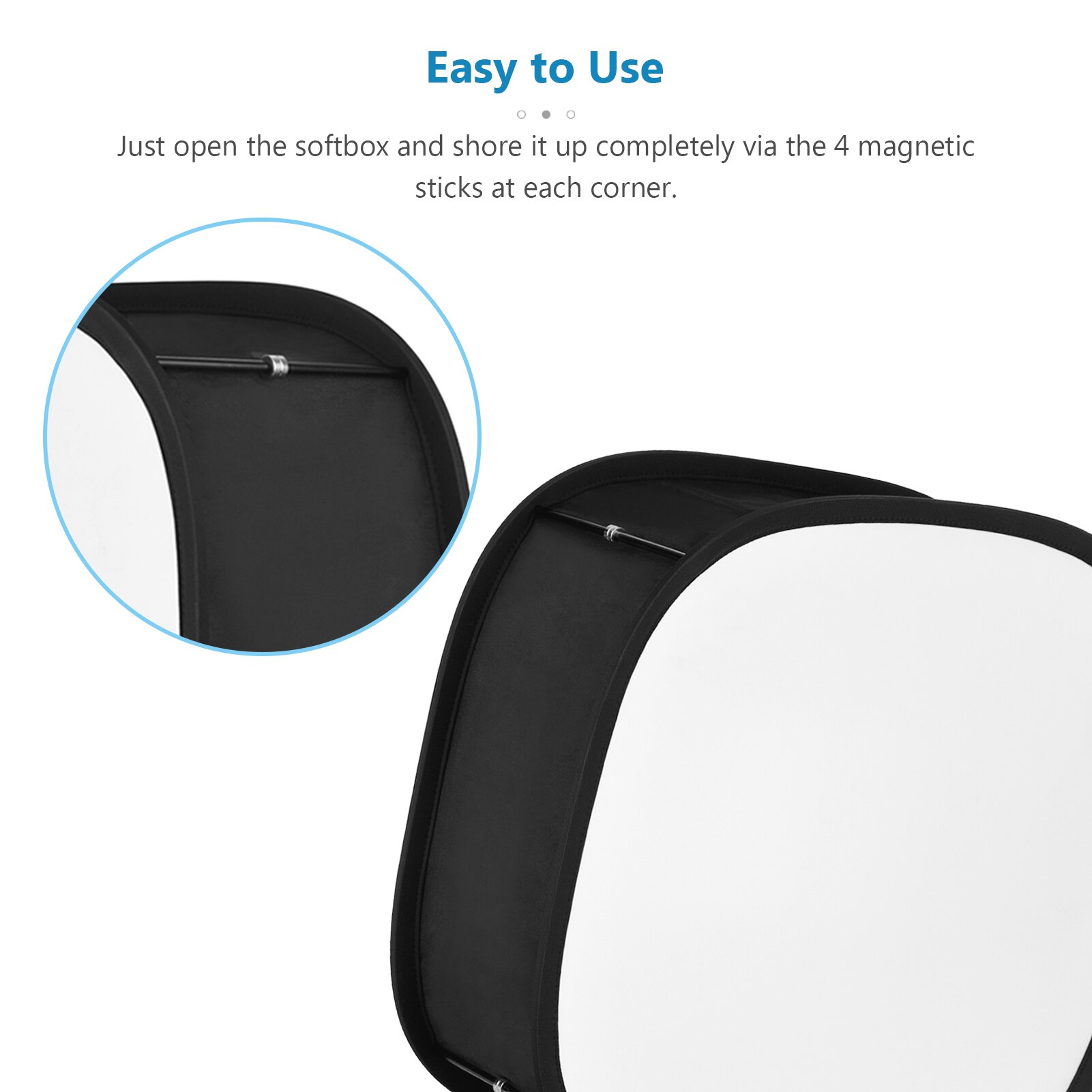 40x40cm Collapsible Softbox Diffuser for 660 LED Light Panels 21.5x18cm Opening with Fixing Strap for Studio Photography