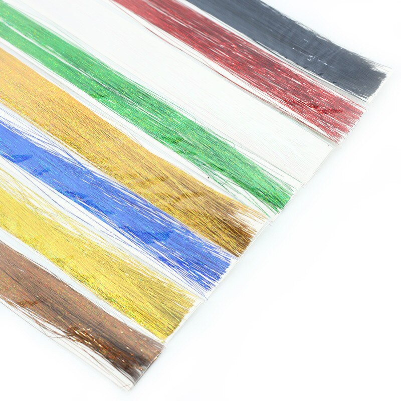 16 colors Glitter Hair Extensions Sparkle Hair Tinsel with Clip Highlights False Hair Strands 1pc Clip In Bling Hair