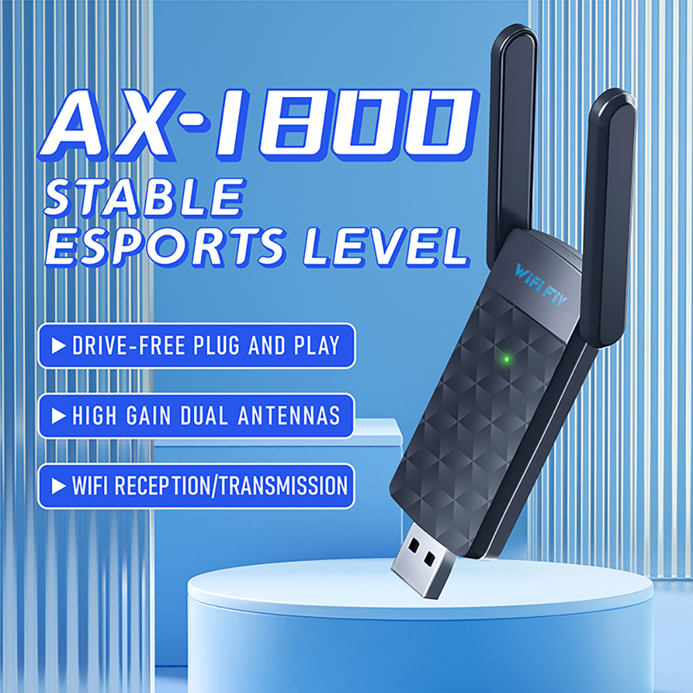 1800 mbps wifi 6 usb-adapter 5g/2.4 ghz usb 3.0 wi- fi-dongle trådløs 802.11ax netværkskort højforstærkende antenne til windows 10 11
