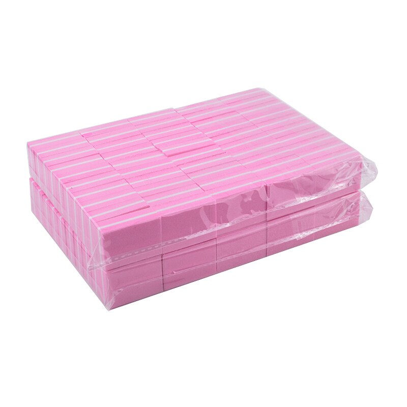 100 stuks nagelvijlen 100/180 spons mini schuurblok nagelvijl bufferblok voor polijsten slijpen nail art tips gereedschap