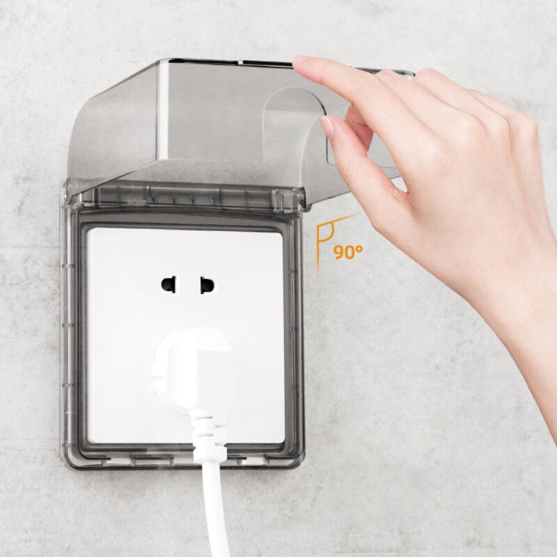 1Pcs Type Self-Adhesive Wall Socket Waterproof Box Electric Plug Cover Bathroom Wall Switch Protection Cover Socket Splash