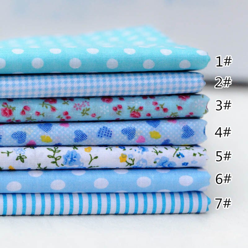 gemischt Stil Baumwolle Stoff Gedruckt Tuch NäHenne Quilten Stoff Patchwork Hand Druck Hause Liefert DIY Handgemachte Accessoires: Blau