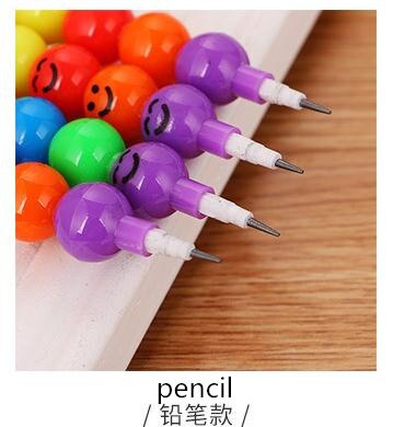 7 Kleur Kleurpotloden Cartoon Smiley Gezicht Uitdrukking Snoep Kalebas Pen Kinderen Studenten Schilderen Briefpapier School Kantoorbenodigdheden: pencil