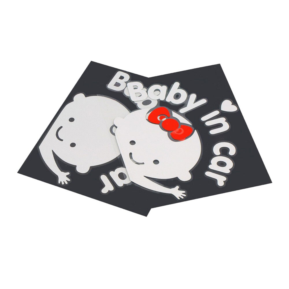 Cartoon Auto Stickers, Reflecterende Vinyl Styling Baby In Auto Warming Auto Sticker, Baby aan Boord