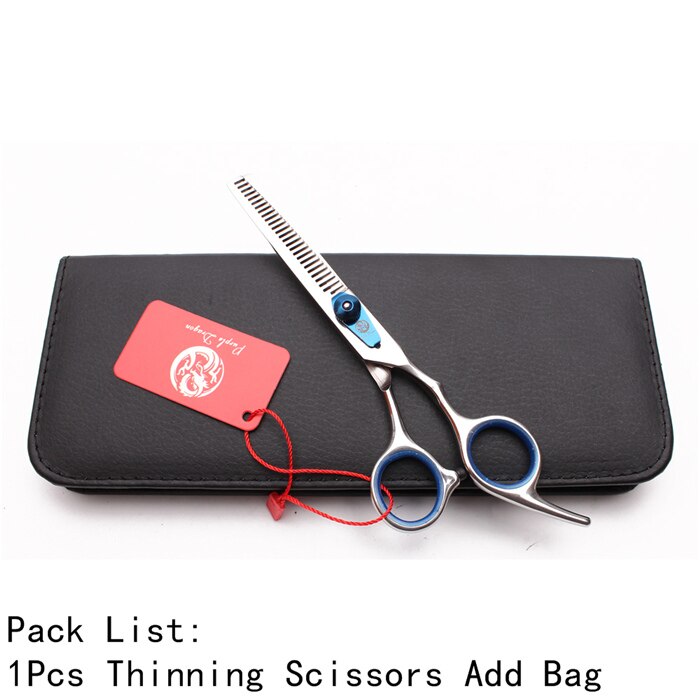 6 pulgadas JP-Tijeras de aseo para perros con tornillo azul inoxidable, tijeras normales para adelgazamiento, tijeras profesionales para mascotas, Z1003: Z1003 Lan T 6Y