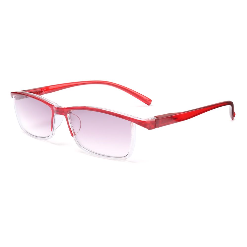 Lunettes de lecture pour hommes et femmes, de , demi-monture, dioptrie, Business, presbytes, + 10 15 20 25 3 4: Strength 100 / red
