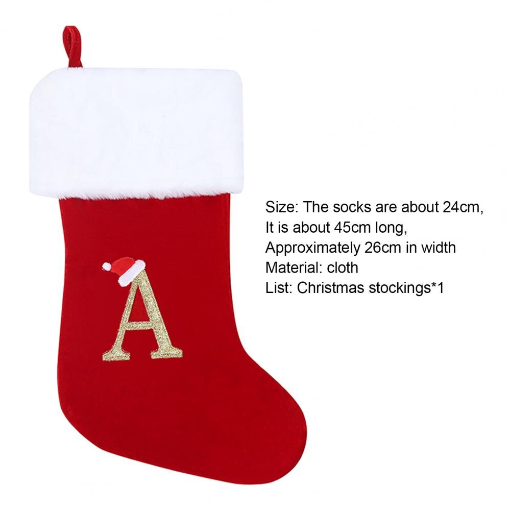 Bas de noël avec lettres nordiques imprimées, fabrication exquise avec lettres de l'alphabet, bas de noël pour la maison