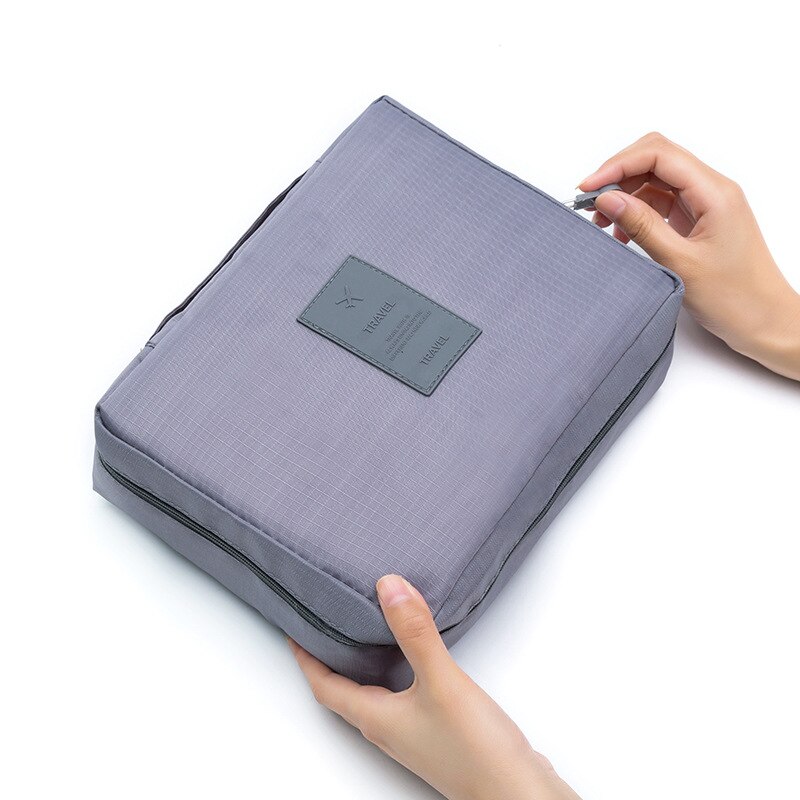 Bolsa con cierre para cosméticos de mujer, bolsa de maquillaje portátil, resistente al agua, organizador multifunción, neceser de viaje para neceser
