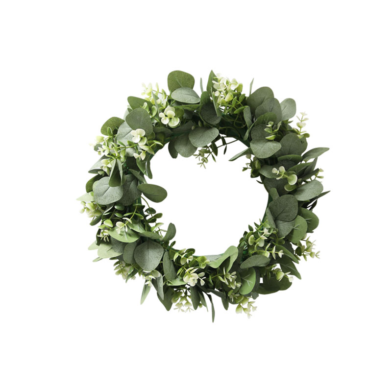 Green Eucalyptus Wreath Artificial Eucalyptus Leaves Wreath Spring Summer Greenery Wreath for Front Door Garden Outside Decor