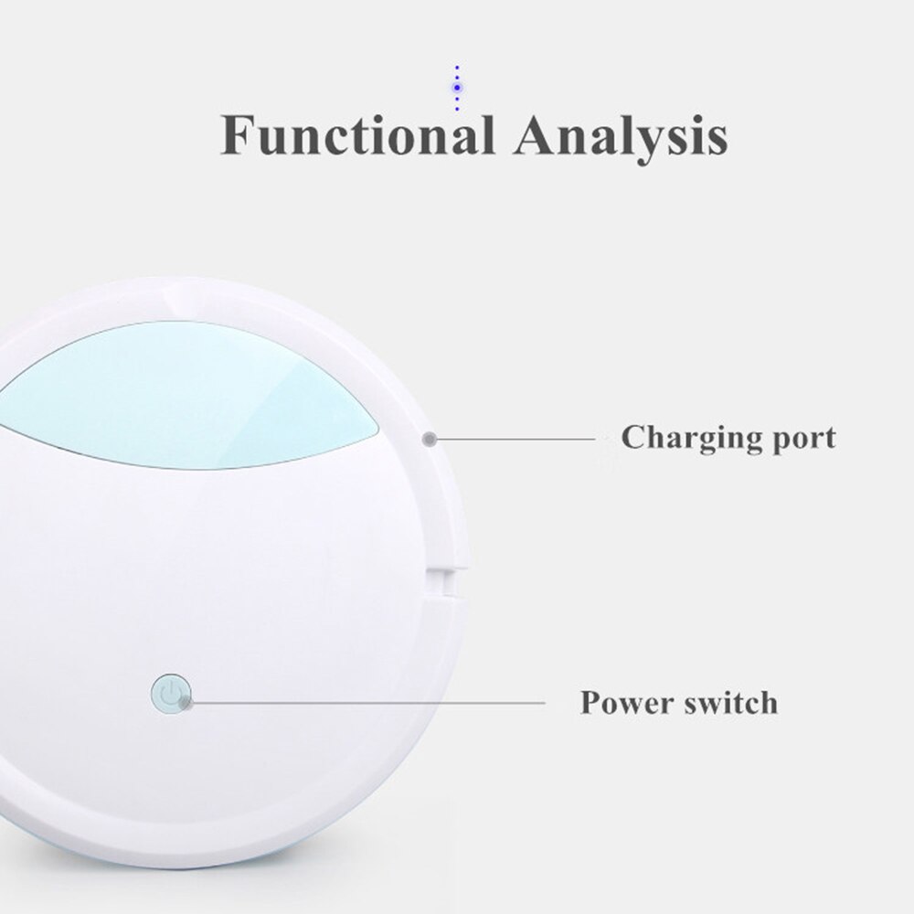 Automatic Robotic Vacuum Cleaner Movable Intelligent Robot Sweeper with Powerful Suction Household Floor Sweeping Mopping Tool
