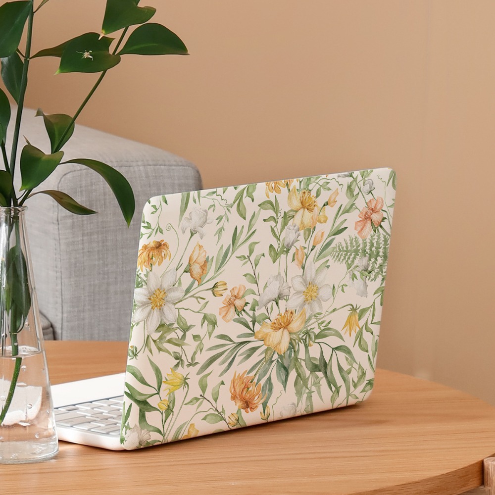 Naklejki na laptopa 16 cale diy, wodoodporne, dekoracyjne, skórki na notebooka, skórki z pvc, do komputerów mac/hp/dell/lenovo/acer: Żółty