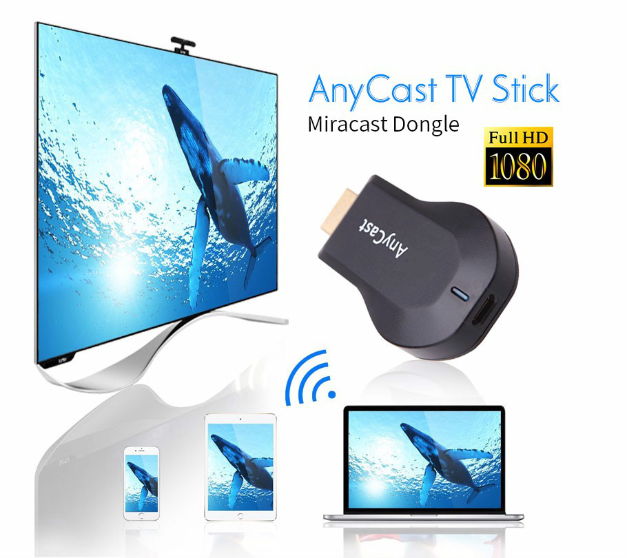 Wifi Display Dongle Receiver Tv Stick M2 Anycast Plus Miracast Draadloze Hdmi 1080P Spiegel Ontvanger Dongle Voor Ios Android: Default Title